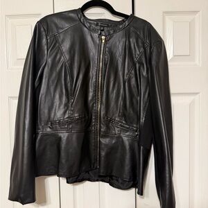 Versona Black Leather Jacket for Women